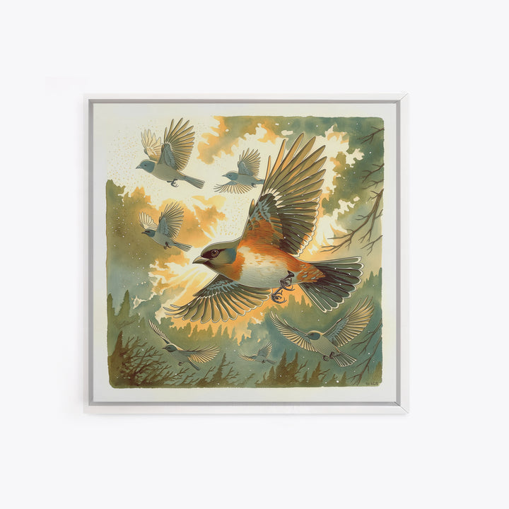 Minimal Birds in Flight over an Open Canvas Print, General Fine Art, Modern Decor, Living Room Decor, Fine Art, GEN-1x1-94