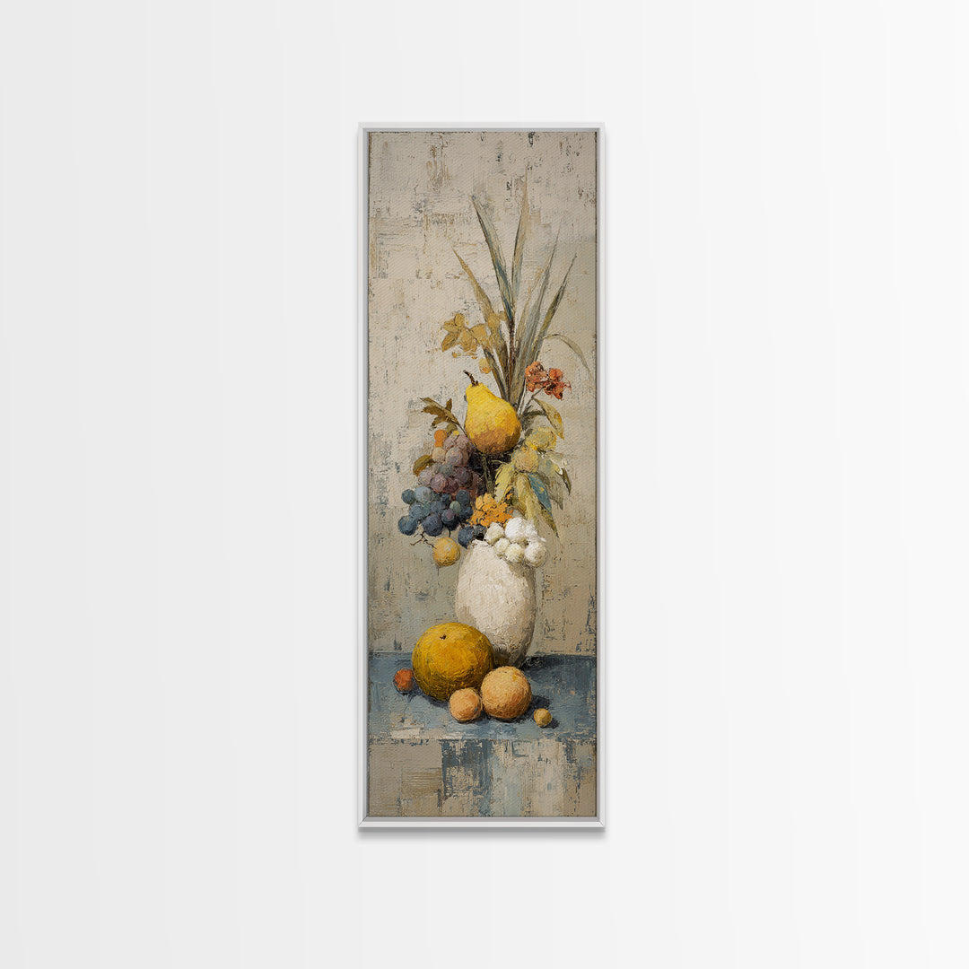 Simple Still Life of Fruit and Linen Canvas Print, General Fine Art, Abstract Art, Living Room Decor, Fine Art, GEN-1x3-100