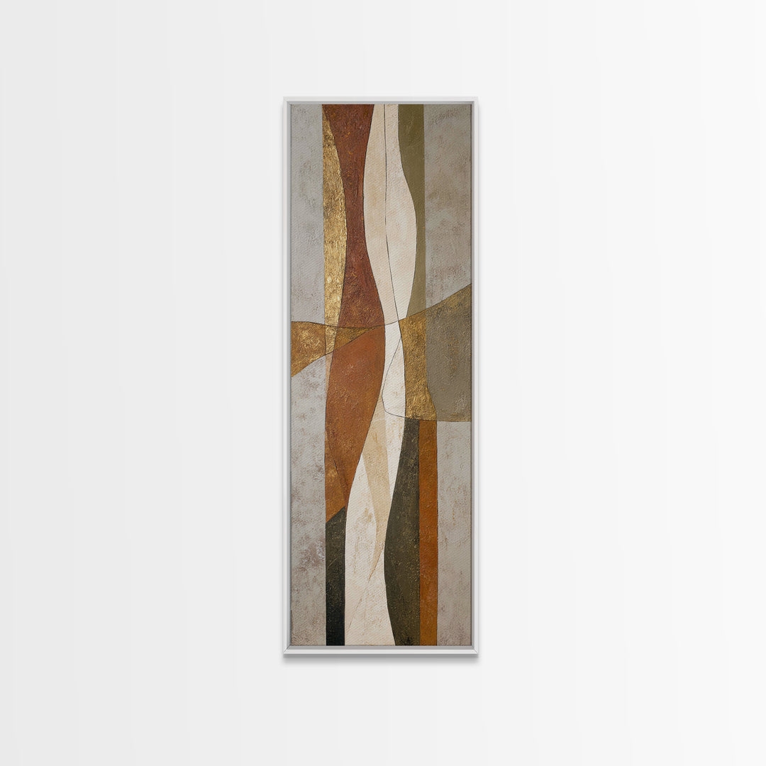 Earthy Plaster Texture Abstract Framed Canvas Print, General Fine Art, Print, Living Room Decor, Abstract Art, GEN-1x3-3
