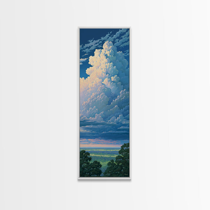 Romantic Cloudscape with Blush and Cream Tones Canvas Print, General Fine Art, Bedroom Decor, Living Room Decor, GEN-1x3-30