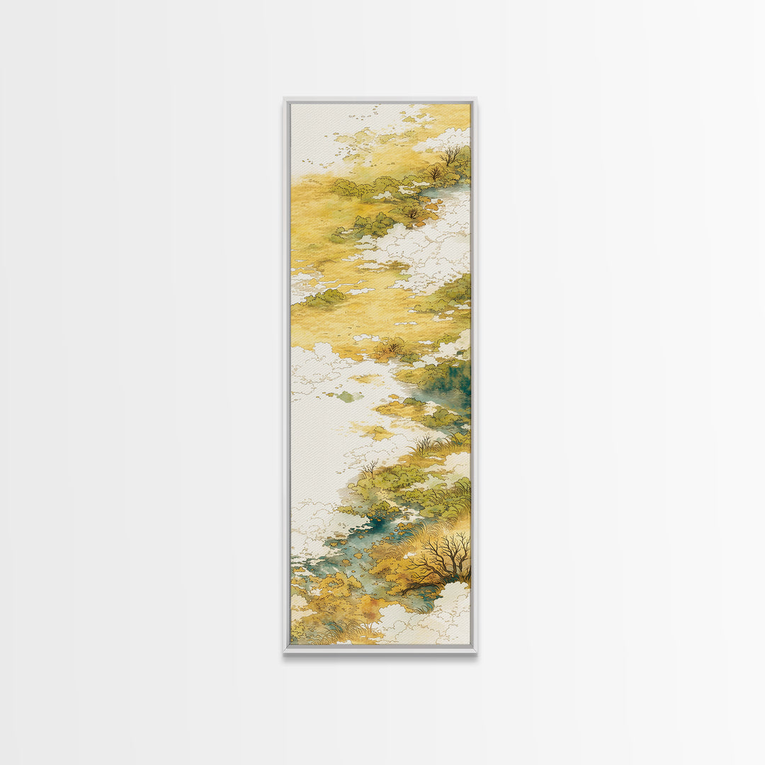 Elegant Ink Wash Landscape Canvas Print, General Fine Art, Wall Decor, Living Room Decor, Fine Art, Original Painting, GEN-1x3-32