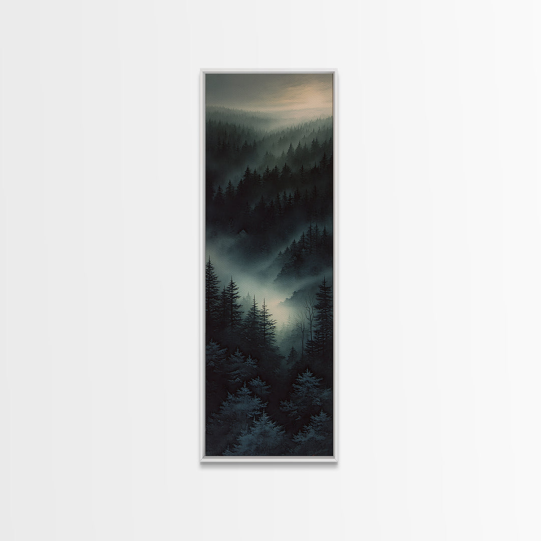 Moody Forest Clearing Canvas Print, General Fine Art, Digital Prints, Living Room Decor, Oil Painting, Large Wall Art, GEN-1x3-44