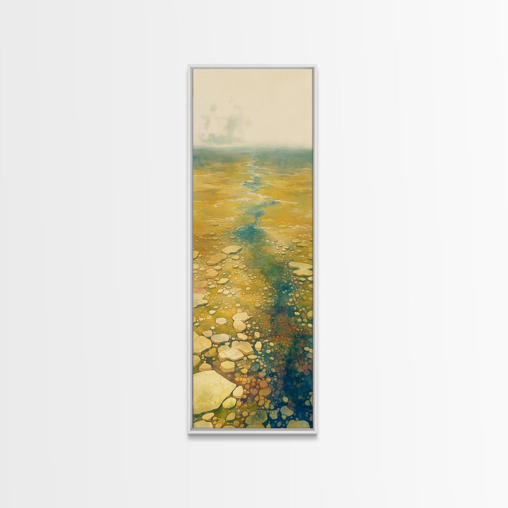 Quiet Abstract River Shape Canvas Print, General Fine Art, Digital Art, Living Room Decor, Fine Art, Art Nouveau, GEN-1x3-60