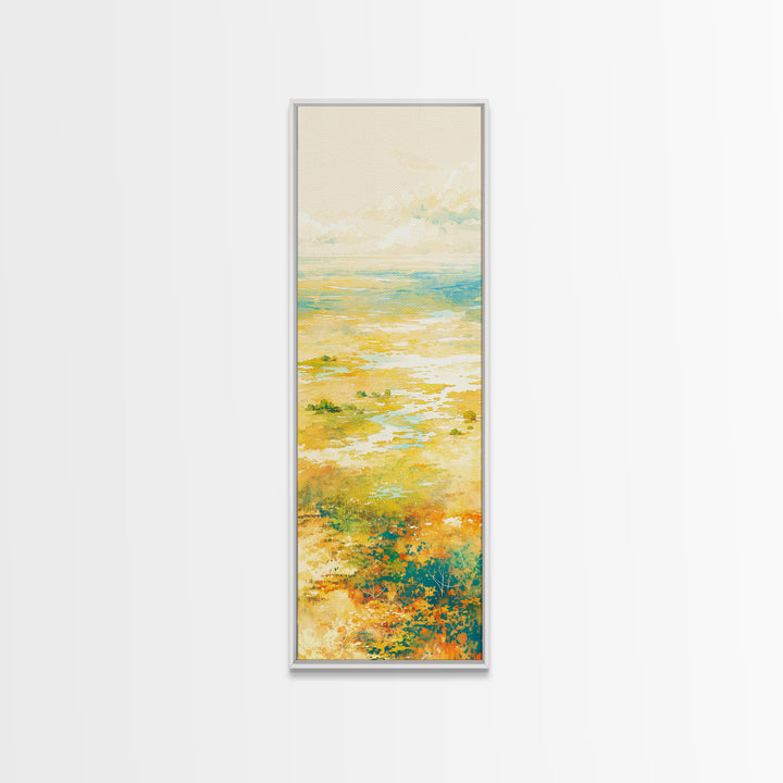 Quiet Abstract Landscape Framed Canvas Print, General Fine Art, Art, Living Room Decor, Fine Art, Mid Century Modern, GEN-1x3-61