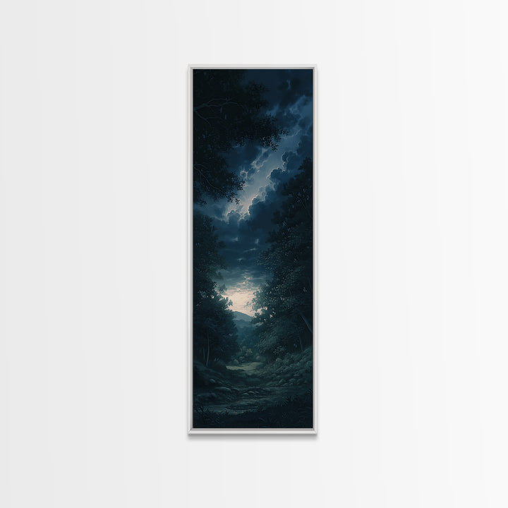 Moody Forest Clearing Canvas Print, General Fine Art, Digital Wall Art, Living Room Decor, Fine Art, Neutral Decor, GEN-1x3-68
