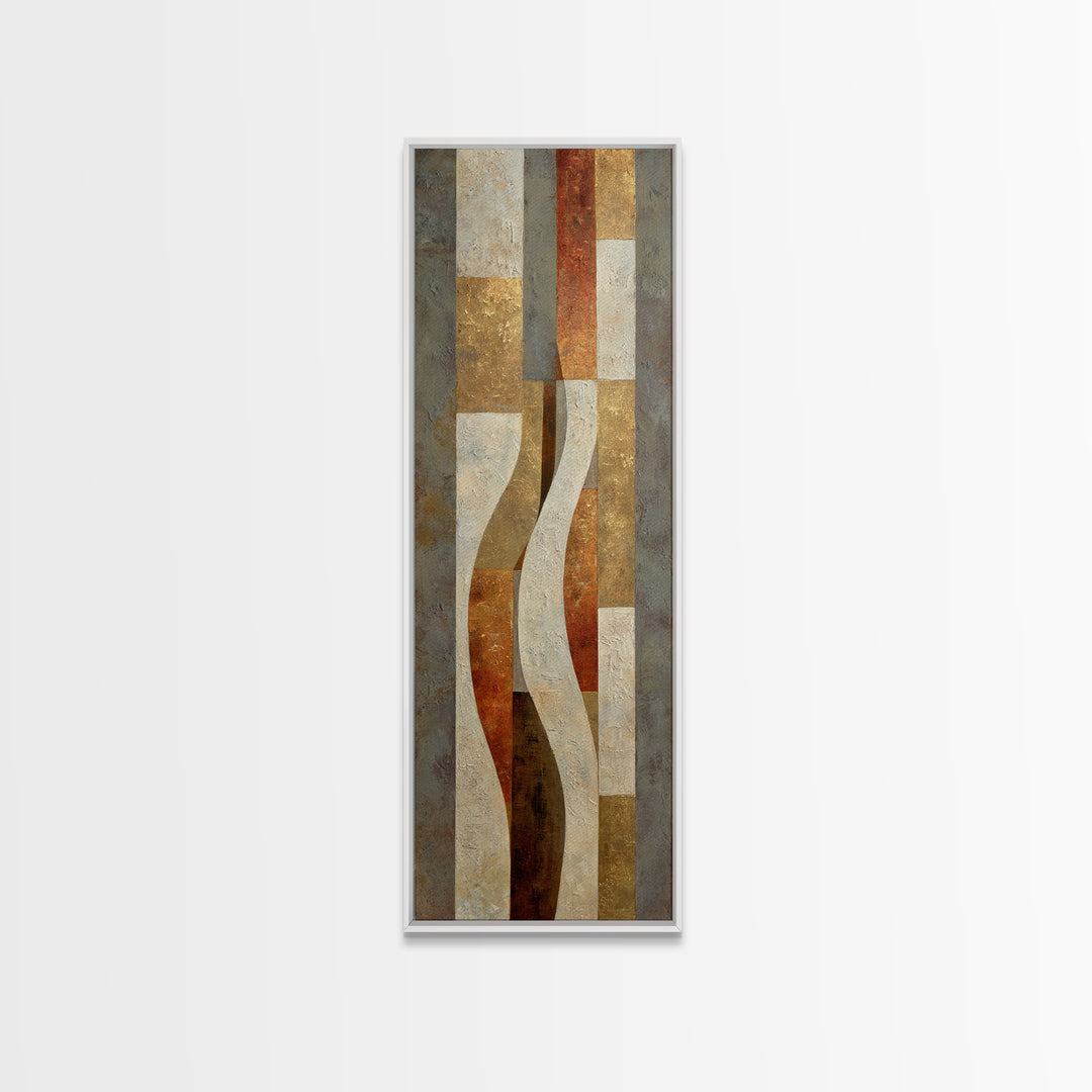 Earthy Plaster Texture Abstract Framed Canvas Print, General Fine Art, Neutral Decor, Living Room Decor, Fine Art, GEN-1x3-75