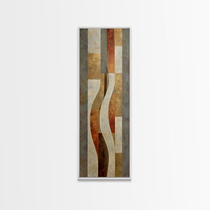 Earthy Plaster Texture Abstract Framed Canvas Print, General Fine Art, Neutral Decor, Living Room Decor, Fine Art, GEN-1x3-75