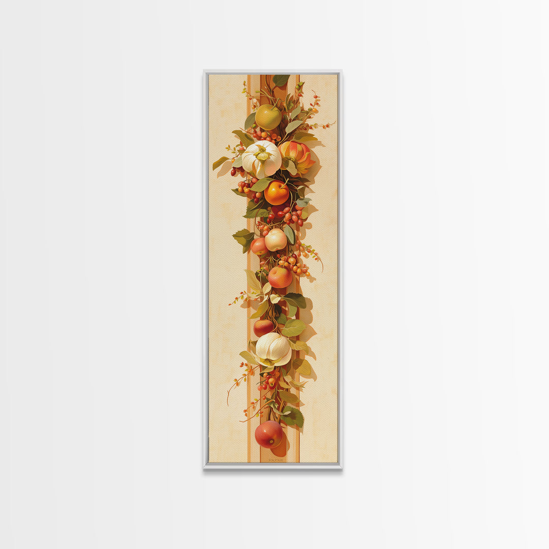 Simple Still Life of Fruit and Linen Framed Canvas Print, General Fine Art, Art Deco, Living Room Decor, Fine Art, GEN-1x3-76