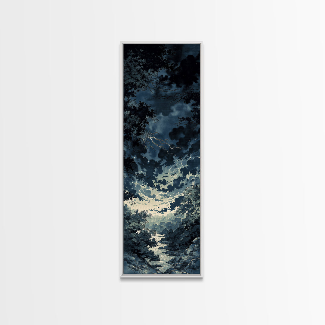 Elegant Ink Wash Landscape Framed Canvas Print, General Fine Art, Wall Hanging, Living Room Decor, Oil Painting, GEN-1x3-80