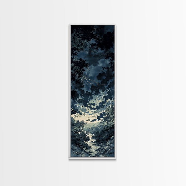 Elegant Ink Wash Landscape Framed Canvas Print, General Fine Art, Wall Hanging, Living Room Decor, Oil Painting, GEN-1x3-80