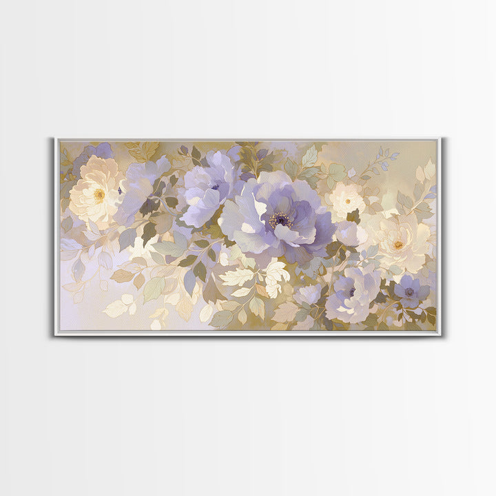 Large Neutral Floral Study Framed Canvas Print, General Fine Art, Poster, Living Room Decor, Fine Art, Wall Art Prints, GEN-2x1-46