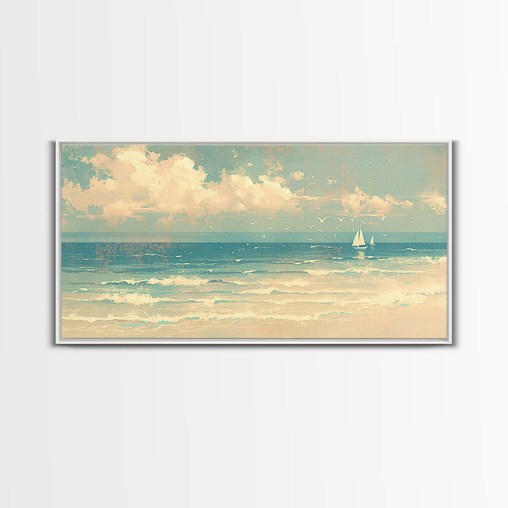 Coastal Water Study Canvas Print, General Fine Art, Printable Wall Art, Living Room Decor, Fine Art, Canvas Wall Art, GEN-2x1-49