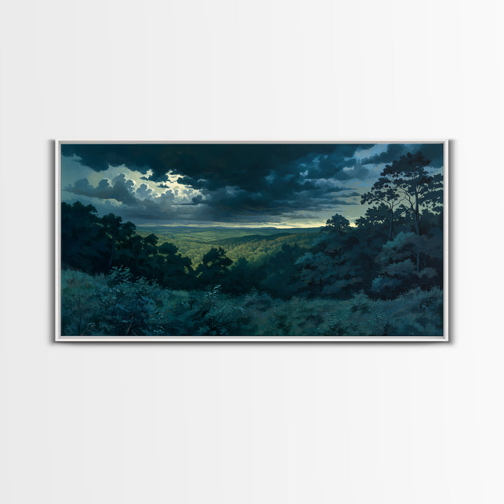 Moody Forest Clearing Canvas Print, General Fine Art, Wall Decor, Living Room Decor, Fine Art, Original Painting, GEN-2x1-52