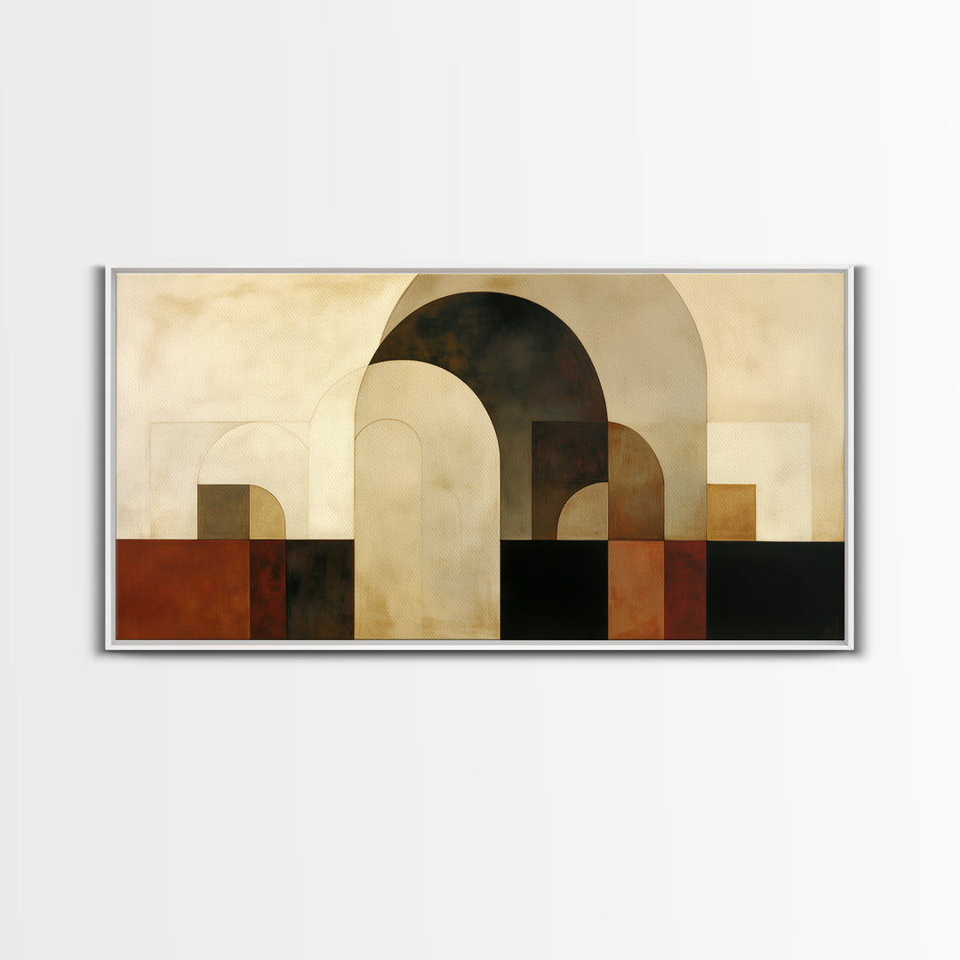 Monochrome Architectural Arch Composition Framed Canvas Print, General Fine Art, Painting, Living Room Decor, Fine Art, GEN-2x1-56