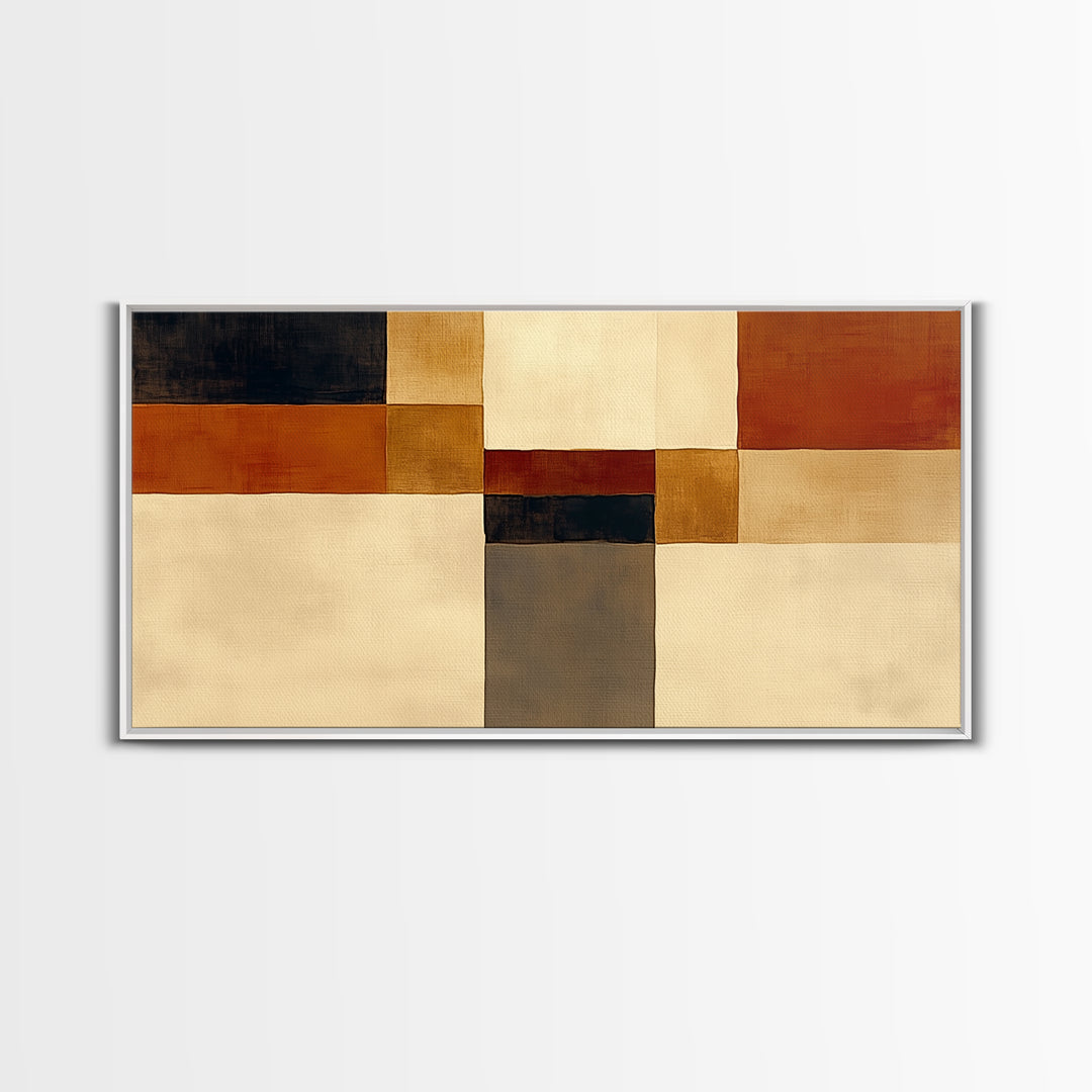 Modern Geometric Composition Framed Canvas Print, General Fine Art, Minimalist Decor, Living Room Decor, Fine Art, GEN-2x1-6