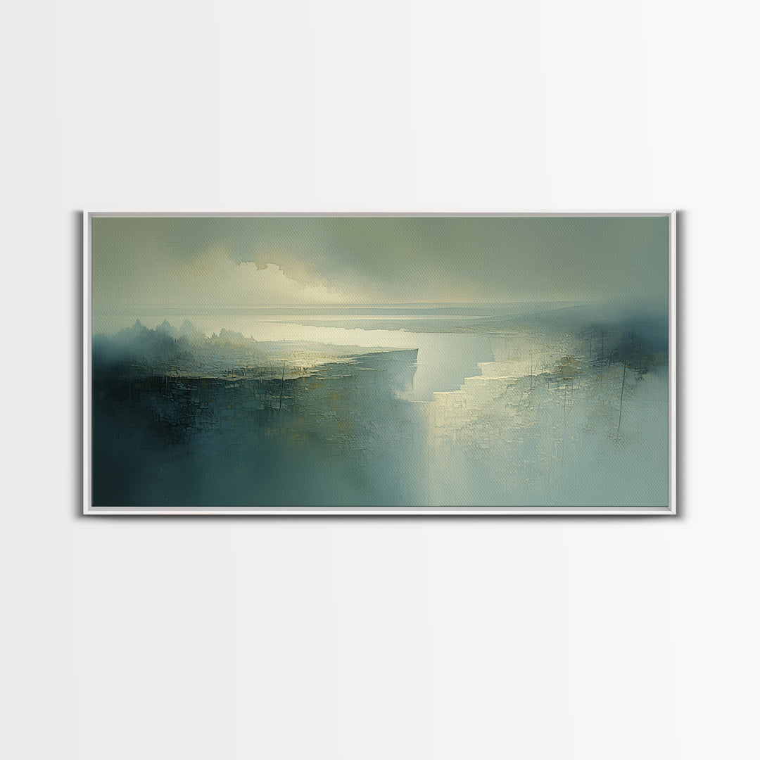 Quiet Abstract River Shape Canvas Print, General Fine Art, Print, Living Room Decor, Abstract Art, Art Deco, GEN-2x1-68