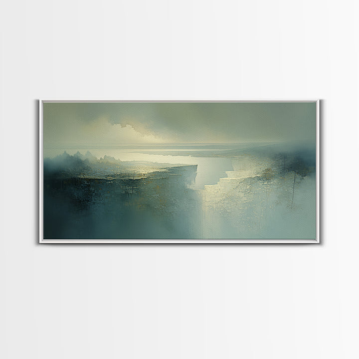 Quiet Abstract River Shape Canvas Print, General Fine Art, Print, Living Room Decor, Abstract Art, Art Deco, GEN-2x1-68