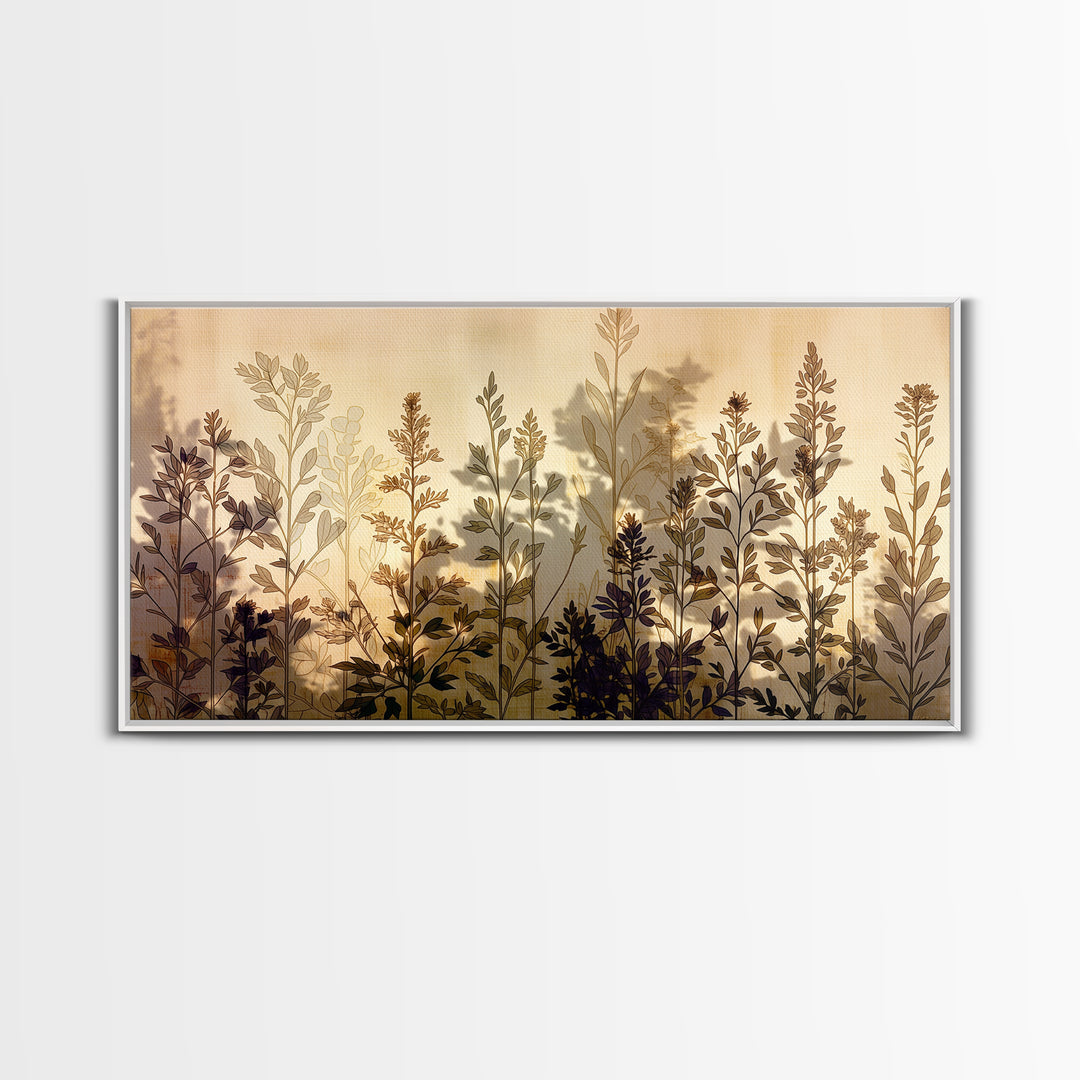 Botanical Silhouette Series Canvas Print, General Fine Art, Original Painting, Living Room Decor, Oil Painting, GEN-2x1-89