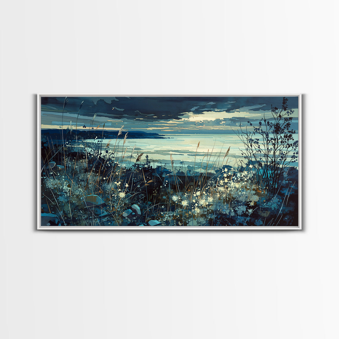 Quiet Abstract Landscape Canvas Print, General Fine Art, Oil Painting, Living Room Decor, Fine Art, Gallery Decor, GEN-2x1-93