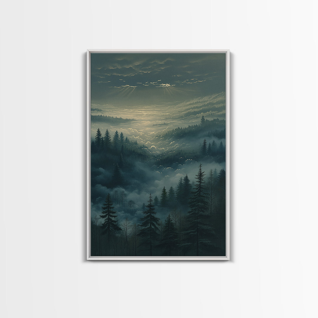 Moody Forest Clearing Canvas Print, General Fine Art, Gallery Decor, Living Room Decor, Fine Art, Wall Art, Home Decor, GEN-2x3-16