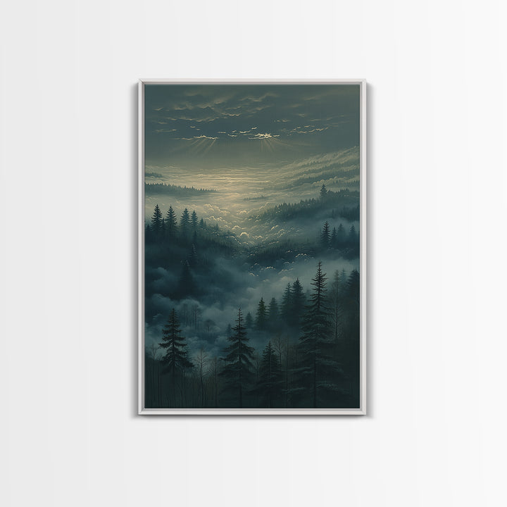 Moody Forest Clearing Canvas Print, General Fine Art, Gallery Decor, Living Room Decor, Fine Art, Wall Art, Home Decor, GEN-2x3-16