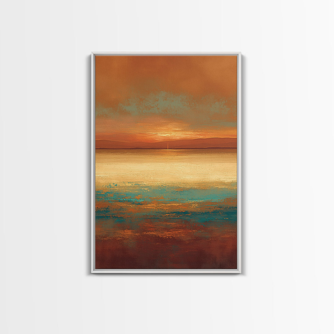 Serene Desert Horizon Framed Canvas Print, General Fine Art, Digital Prints, Living Room Decor, Oil Painting, GEN-2x3-25