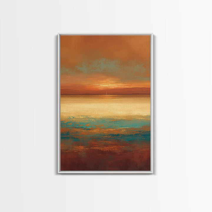 Serene Desert Horizon Framed Canvas Print, General Fine Art, Digital Prints, Living Room Decor, Oil Painting, GEN-2x3-25