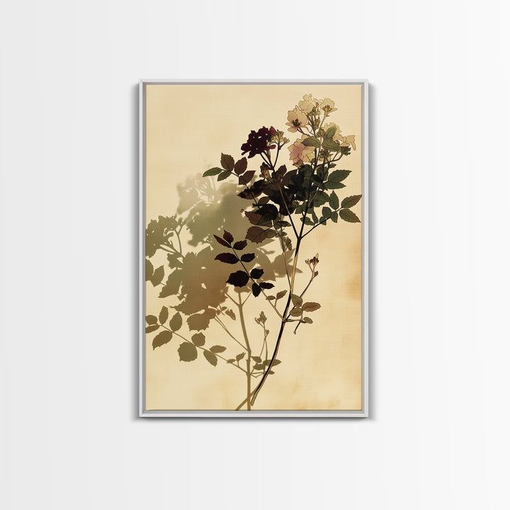 Botanical Silhouette Series Canvas Print, General Fine Art, Print, Living Room Decor, Watercolor Art, Art Deco, GEN-2x3-29