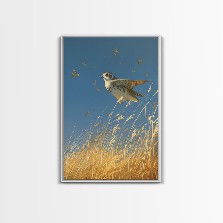 Minimal Birds in Flight over an Open Framed Canvas Print, General Fine Art, Minimalist Decor, Living Room Decor, Fine Art, GEN-2x3-30