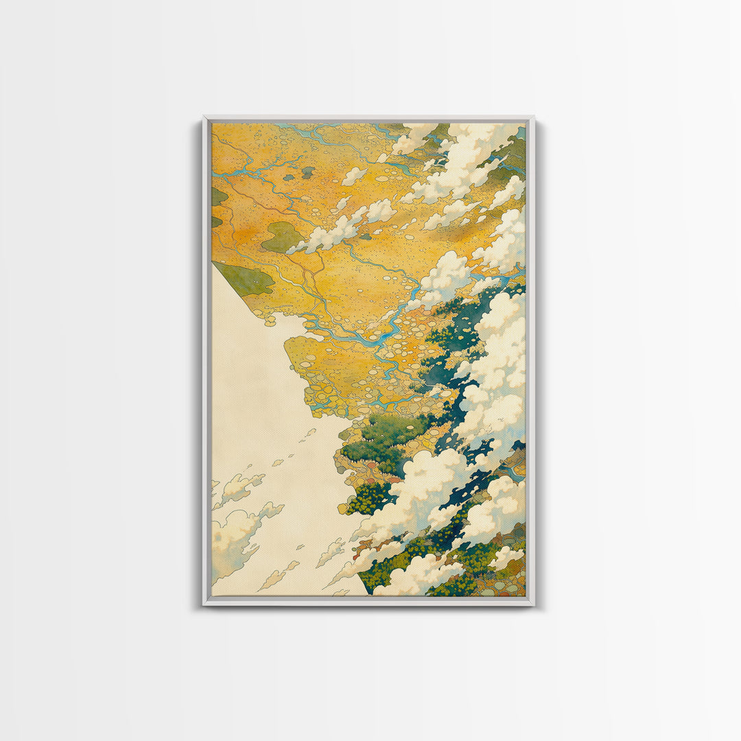 Quiet Abstract River Shape Canvas Print, General Fine Art, Statement Artwork, Living Room Decor, Abstract Art, GEN-2x3-32