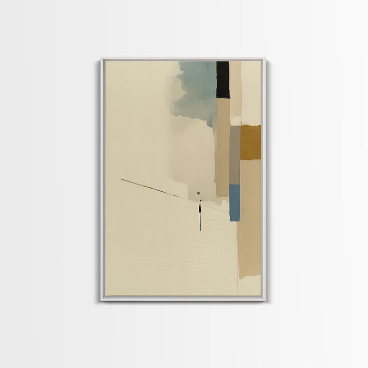 Minimal Black Line Figure on Textured Paper Canvas Print, General Fine Art, Print, Living Room Decor, Fine Art, GEN-2x3-35