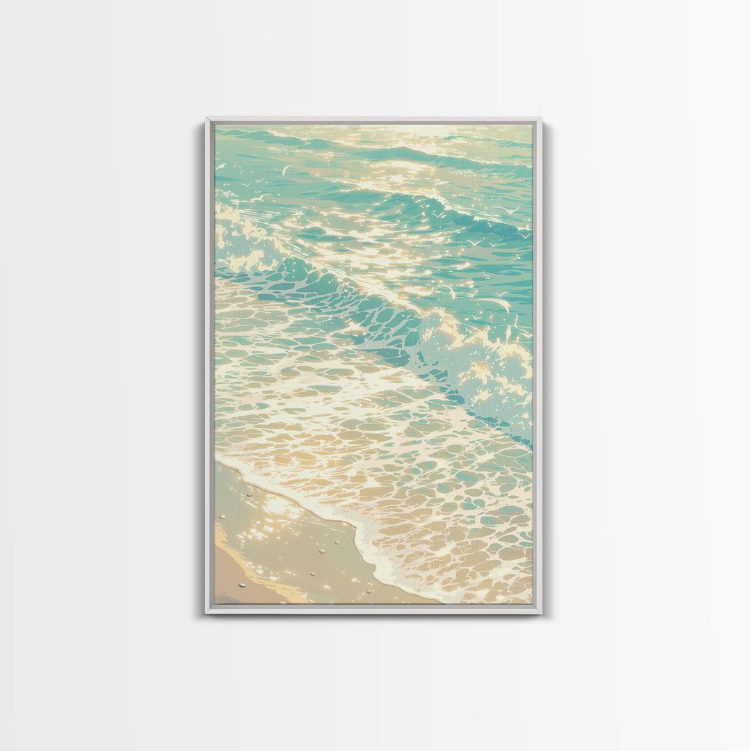 Coastal Water Study Framed Canvas Print, General Fine Art, Art Print, Living Room Decor, Fine Art, Original Art, GEN-2x3-37