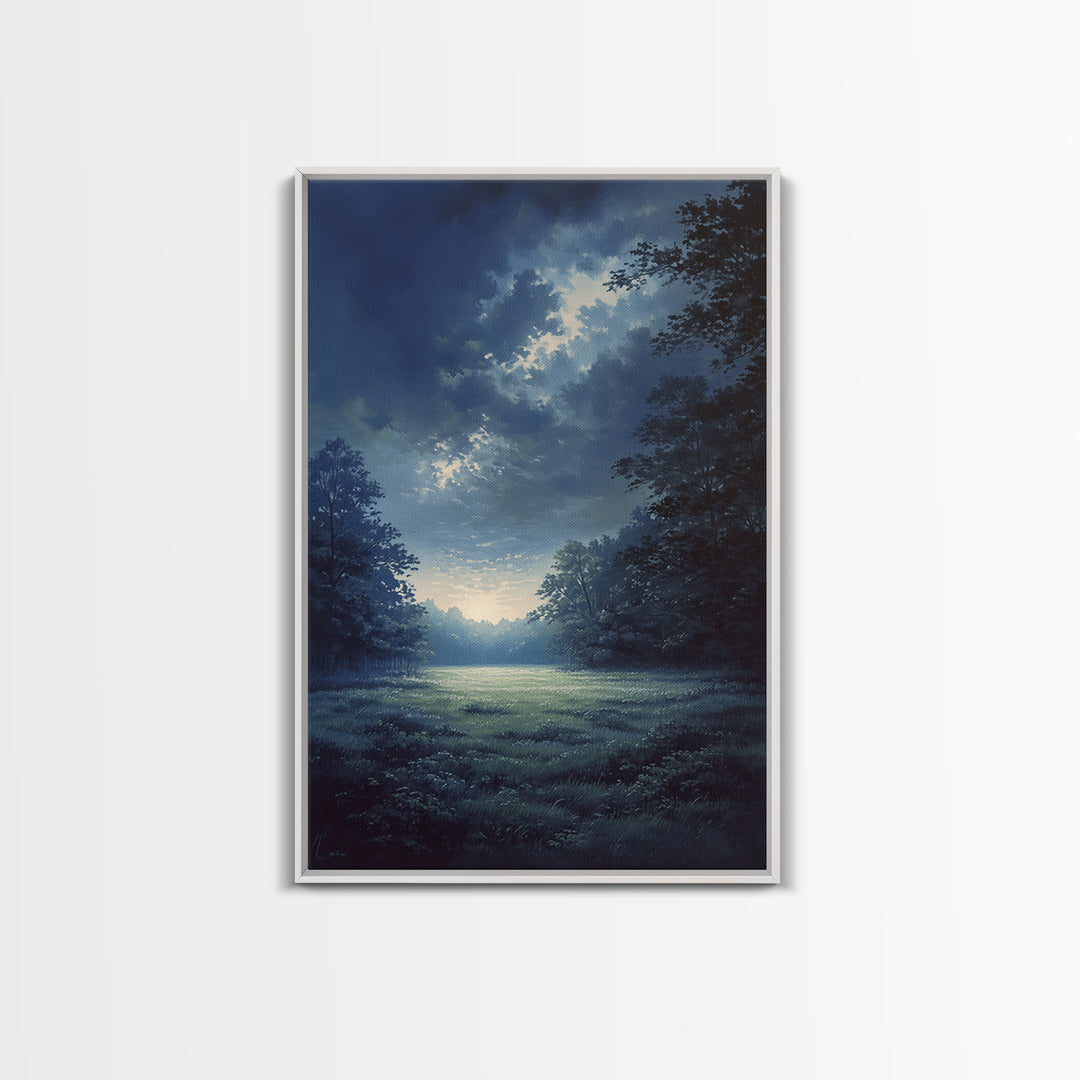 Moody Forest Clearing Canvas Print, General Fine Art, Contemporary Art, Living Room Decor, Fine Art, Digital Art, GEN-2x3-40