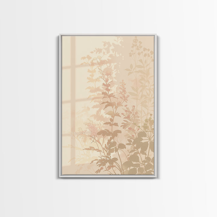 Botanical Silhouette Series Framed Canvas Print, General Fine Art, Canvas, Living Room Decor, Watercolor Art, GEN-2x3-53
