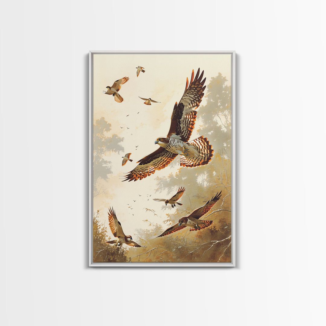 Minimal Birds in Flight over an Open Canvas Print, General Fine Art, Art, Living Room Decor, Fine Art, Mid Century Modern, GEN-2x3-54