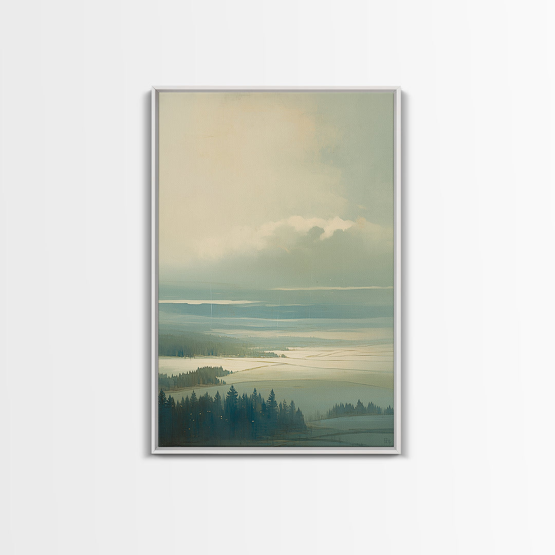 Quiet Abstract Landscape Canvas Print, General Fine Art, Art Deco, Living Room Decor, Fine Art, Fine Art Print, GEN-2x3-57