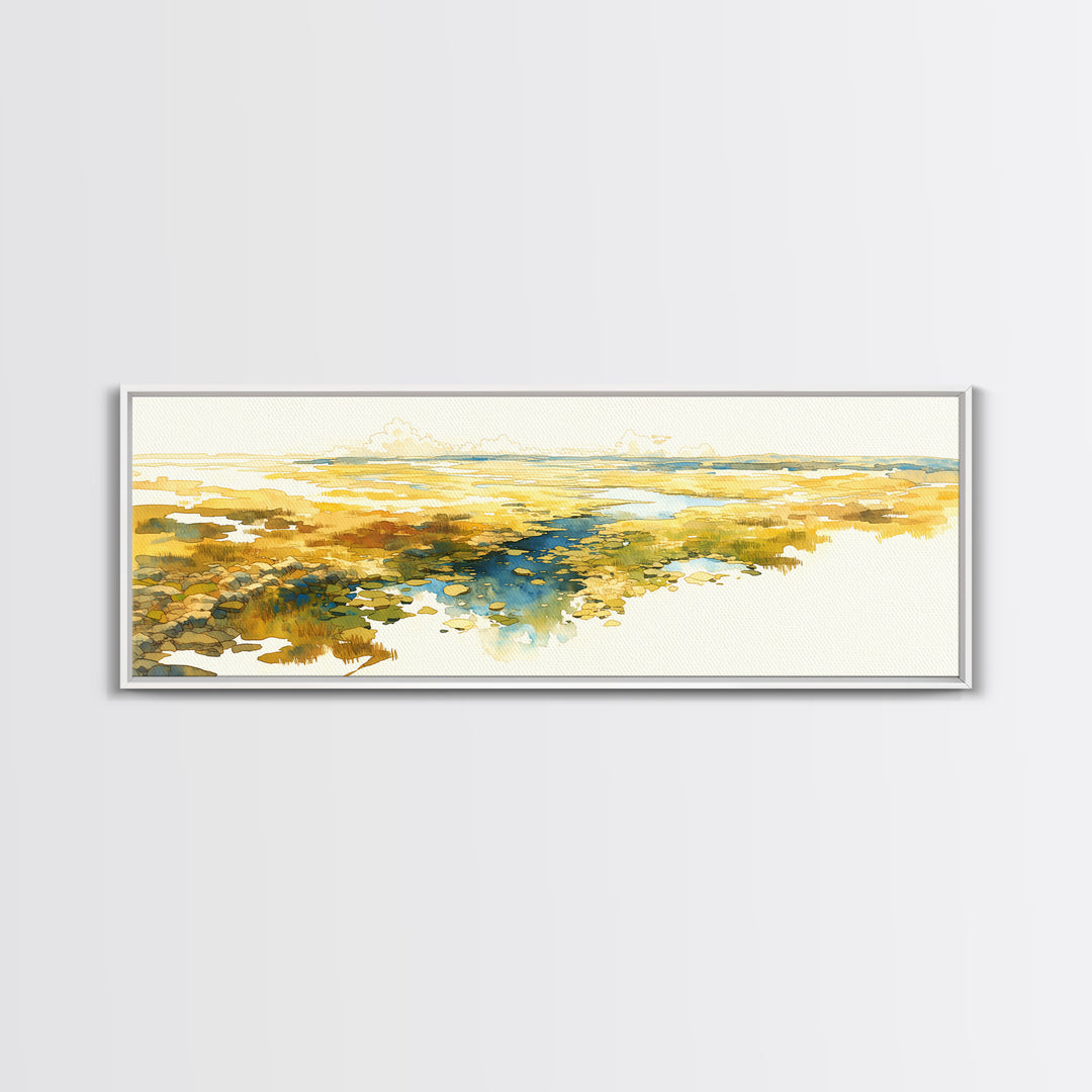 Quiet Abstract River Shape Canvas Print, General Fine Art, Large Wall Art, Living Room Decor, Abstract Art, Modern Decor, GEN-3x1-16