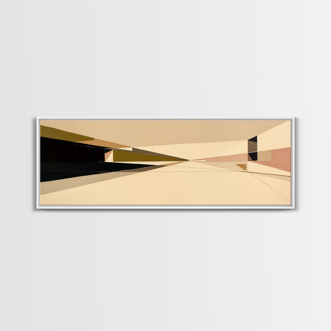Modern Geometric Composition Framed Canvas Print, General Fine Art, Art Prints, Living Room Decor, Abstract Art, GEN-3x1-2