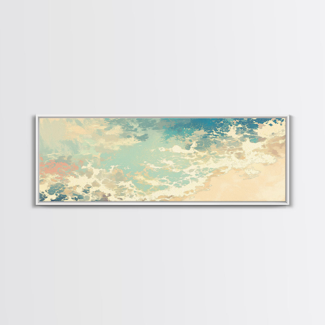 Coastal Water Study Canvas Print, General Fine Art, Framed Wall Art, Living Room Decor, Fine Art, Luxury Decor, GEN-3x1-21