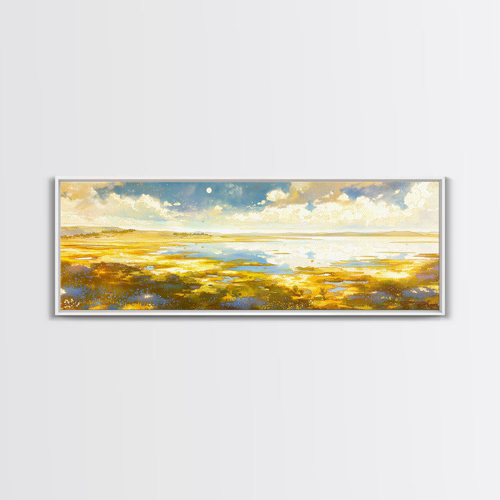 Dreamlike Moonlit Lake Canvas Print, General Fine Art, Art Deco, Living Room Decor, Fine Art, Fine Art Print, GEN-3x1-29