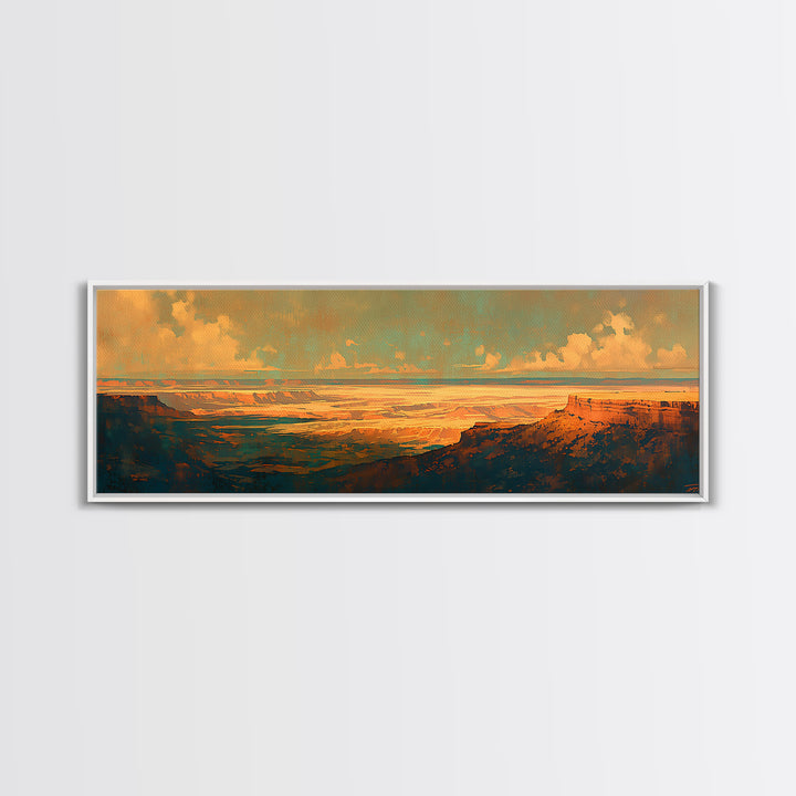 Serene Desert Horizon Canvas Print, General Fine Art, Wall Hanging, Living Room Decor, Oil Painting, Statement Artwork, GEN-3x1-33
