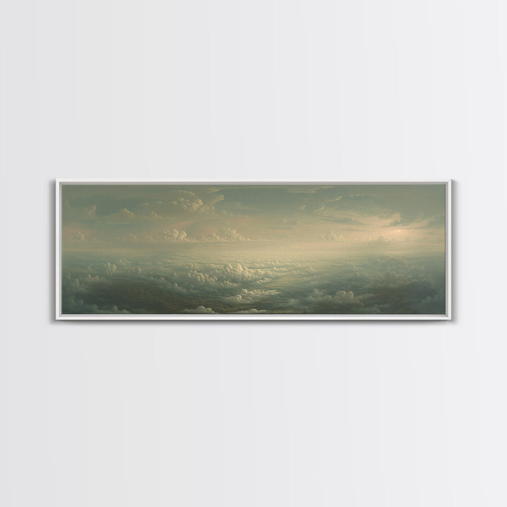 Romantic Cloudscape with Blush and Cream Tones Canvas Print, General Fine Art, Digital Art, Living Room Decor, Abstract Art, GEN-3x1-34
