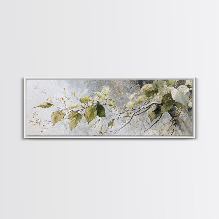 Soft Watercolor Branch Study Framed Canvas Print, General Fine Art, Digital Prints, Living Room Decor, Oil Painting, GEN-3x1-51
