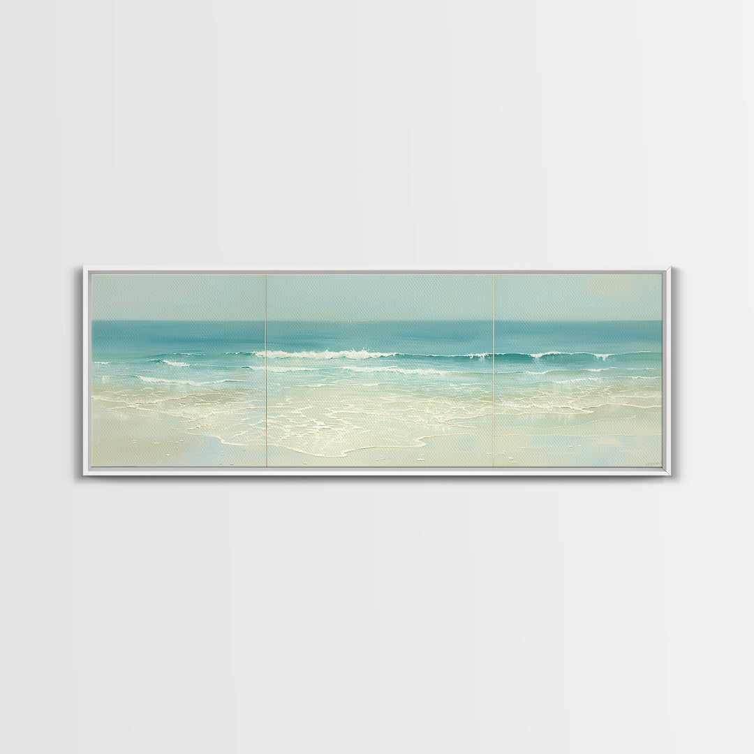 Coastal Water Study Framed Canvas Print, General Fine Art, Gallery Decor, Living Room Decor, Fine Art, Wall Art, GEN-3x1-69