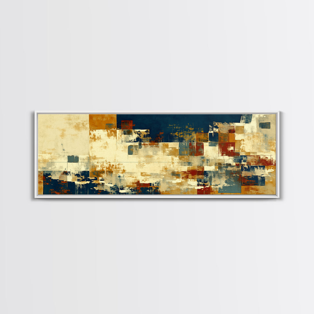 Earthy Plaster Texture Abstract Framed Canvas Print, General Fine Art, Statement Artwork, Living Room Decor, Abstract Art, GEN-3x1-7
