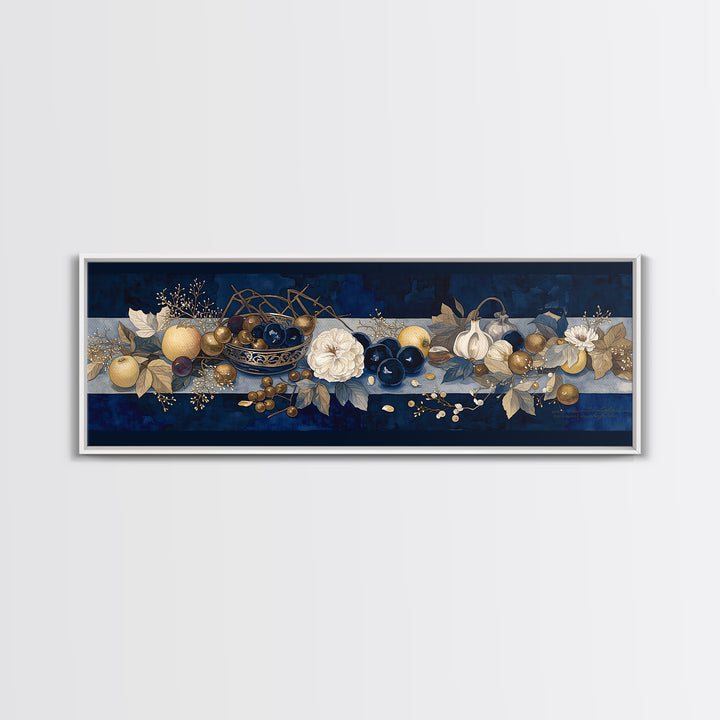 Simple Still Life of Fruit and Linen Canvas Print, General Fine Art, Art, Living Room Decor, Abstract Art, Mid Century Modern, GEN-3x1-80