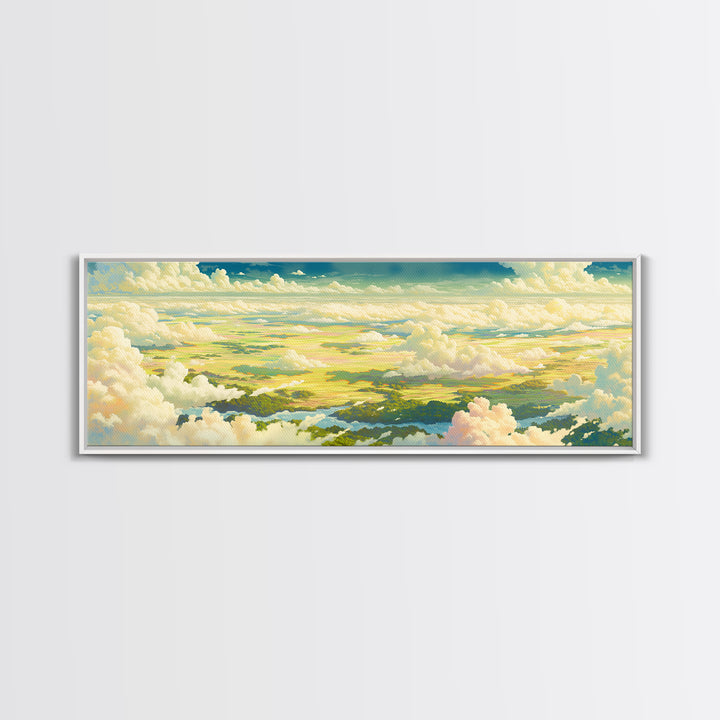 Romantic Cloudscape with Blush and Cream Tones Canvas Print, General Fine Art, Original Painting, Living Room Decor, GEN-3x1-82