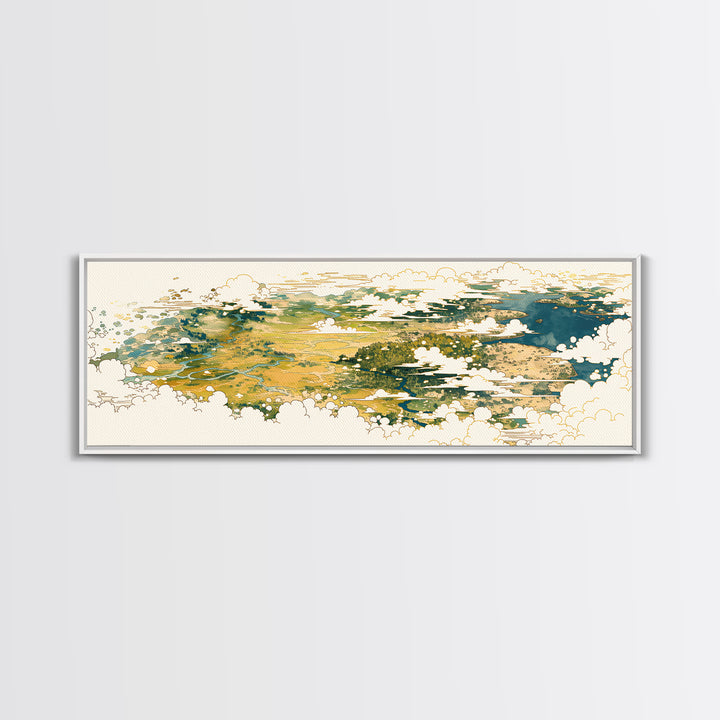 Quiet Abstract River Shape Canvas Print, General Fine Art, Wall Art, Living Room Decor, Abstract Art, Printable, GEN-3x1-88
