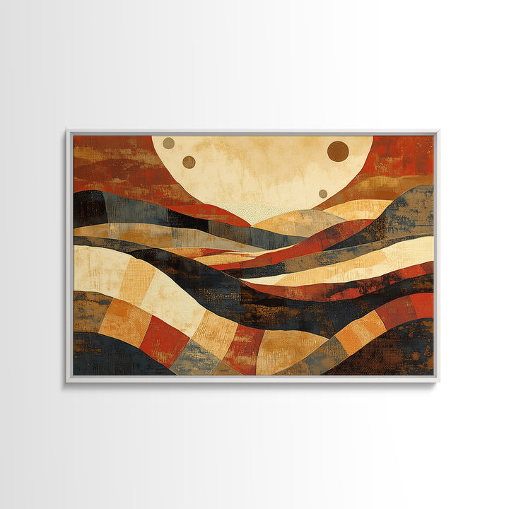 Warm Terracotta Abstract Framed Canvas Print, General Fine Art, Original Painting, Living Room Decor, Fine Art, GEN-3x2-10