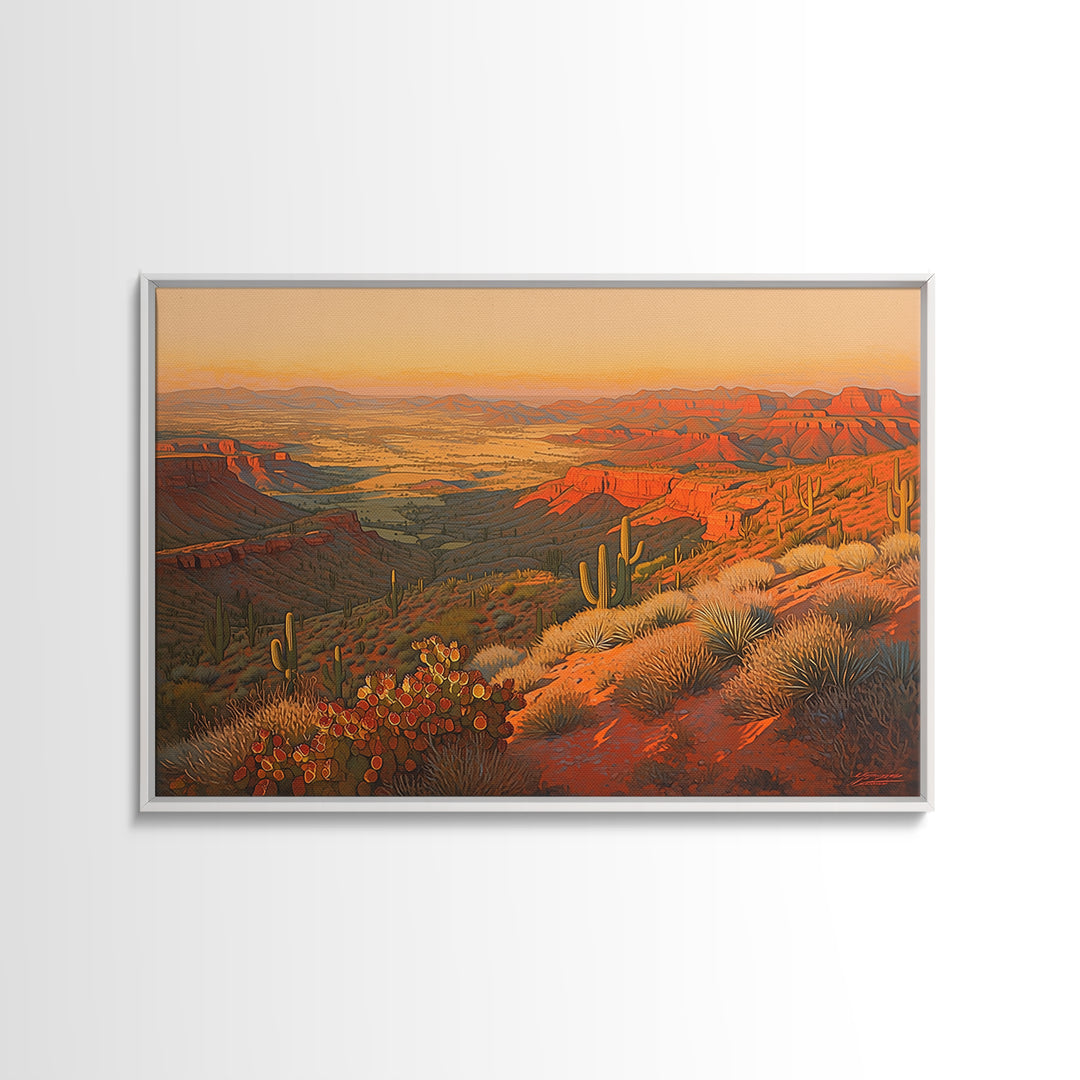 Serene Desert Horizon Framed Canvas Print, General Fine Art, Gallery Decor, Living Room Decor, Fine Art, Wall Art, GEN-3x2-45